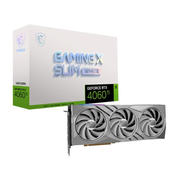 VGA MSI GEFORCE RTX 4060 TI GAMING X SLIM WHITE 16G [RTX4060TIGAMXSLIMW16]