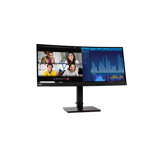 Lenovo ThinkVision P34w-20 - 34 inch - Curved - UltraWide Quad HD IPS LED Monitor - 3440x1440 - HAS / RJ45 / USB-C [63F2RAT3EU]