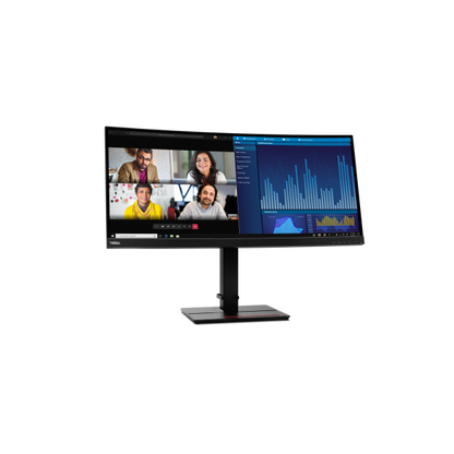 Lenovo ThinkVision P34w-20 - 34 inch - Curved - UltraWide Quad HD IPS LED Monitor - 3440x1440 - HAS / RJ45 / USB-C [63F2RAT3EU]