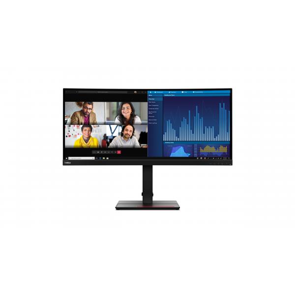 Lenovo ThinkVision P34w-20 - 34 inch - Curved - UltraWide Quad HD IPS LED Monitor - 3440x1440 - HAS / RJ45 / USB-C [63F2RAT3EU]