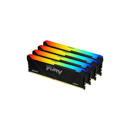 Kingston Technology FURY 128GB 3600MT/s DDR4 CL18 DIMM (Kit da 4) Beast RGB [KF436C18BB2AK4/128]