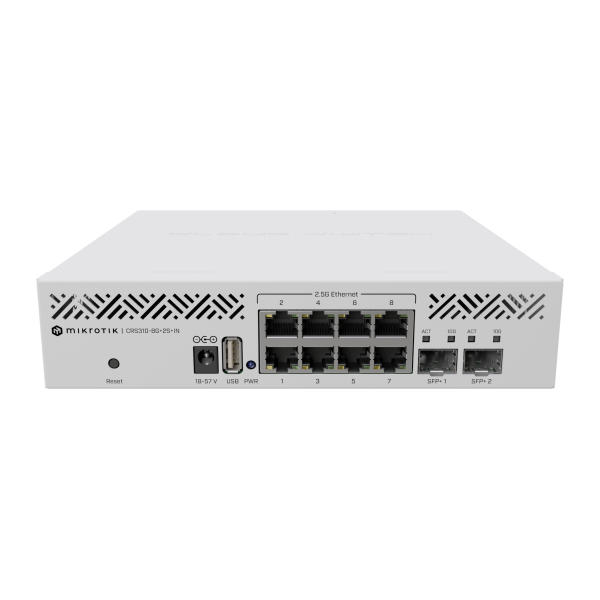 MikroTik Cloud Router Switch 310-8G+2S+IN (RouterOS L5), desktop enclosure CRS310-8G+2S+IN [CRS310-8G+2S+IN]