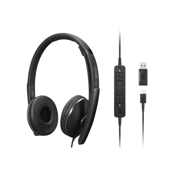 LENOVO CUFFIE CABLATE ANC GEN 2 (TEAMS), CON CONVERTITORE USB-C a USB-A E CUSTODIA [4XD1M45627]