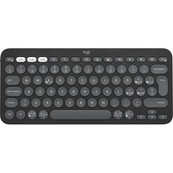 Logitech Pebble Keys 2 K380s tastiera Universale RF senza fili + Bluetooth QWERTY Italiano Grafite [920-011819]