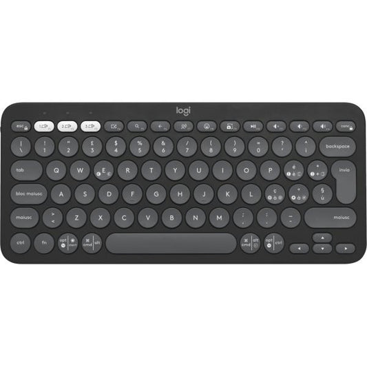 Logitech Pebble Keys 2 K380s tastiera RF senza fili + Bluetooth QWERTY Italiano Grafite [920-011819]