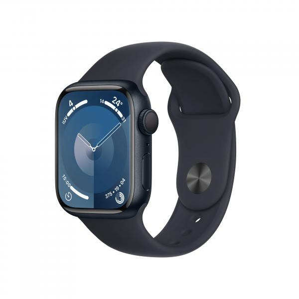 APPLE WATCH SERIES 9 GPS 41MM MIDNIGHT ALUMINIUM CASE WITH MIDNIGHT SPORT BAND - S/M [MR8W3QL/A]