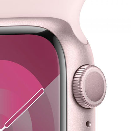 Apple Watch Series 9 GPS Cassa 41mm in Alluminio Rosa con Cinturino Sport Rosa Confetto - M/L [MR943QL/A]