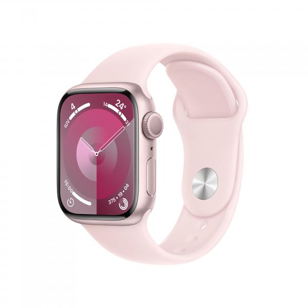 Apple Watch Series 9 GPS Cassa 41mm in Alluminio Rosa con Cinturino Sport Rosa Confetto - M/L [MR943QL/A]