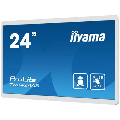 iiyama TW2424AS-W1 visualizzatore di messaggi Pannello piatto per segnaletica digitale 60,5 cm (23.8") Wi-Fi 250 cd/m 4K Ultra HD Nero Touch screen Processore integrato Android 24/7 [TW2424AS-W1]