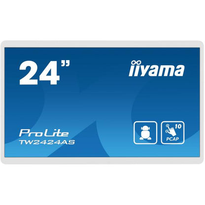 iiyama TW2424AS-W1 visualizzatore di messaggi Pannello piatto per segnaletica digitale 60,5 cm (23.8") Wi-Fi 250 cd/m 4K Ultra HD Nero Touch screen Processore integrato Android 24/7 [TW2424AS-W1]