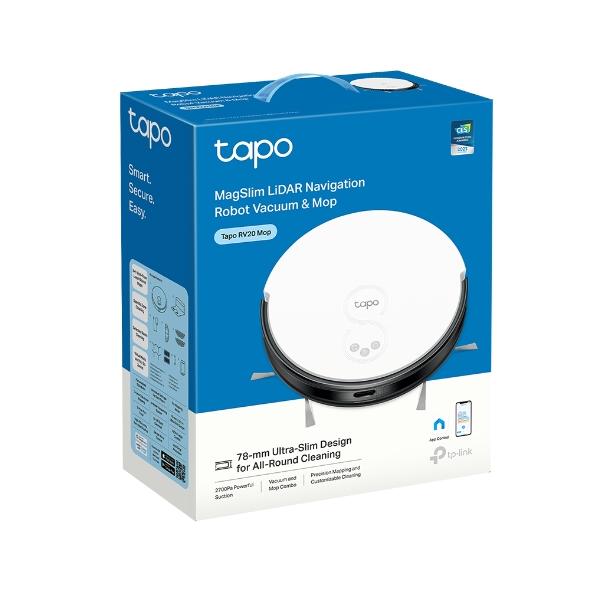 TP-Link Tapo RV20 Robot aspirador trapeador 0,4 L Sin bolsa Negro, Blanco [TAPORV20MOP] 