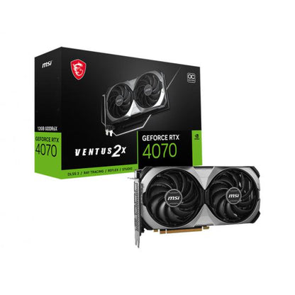 MSI VGA GEFORCE RTX 4070, RTX 4070 VENTUS 2X E 12G OC, 12GB GDDR6X, HDMI/DP*3, ATX, DUAL FAN, DLSS 3 [RTX 4070 V2X E 12G O]