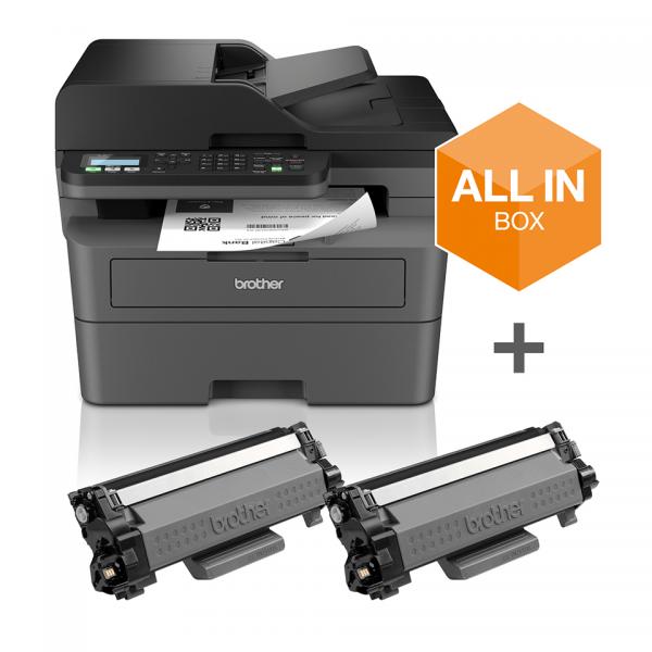 BROTHER MULTIF. LASER A4 B/N, 32PPM FRONTE/RETRO USB/WIFI ALL IN BOX 2 TONER GRATUITI [MFCL2827DWXL]