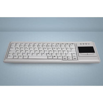 Teclado con panel táctil ultraplano compacto Cherry Industry 4.0 - Con cable - AZERTY - Gris claro [AK-4400-GU-W/BE] 