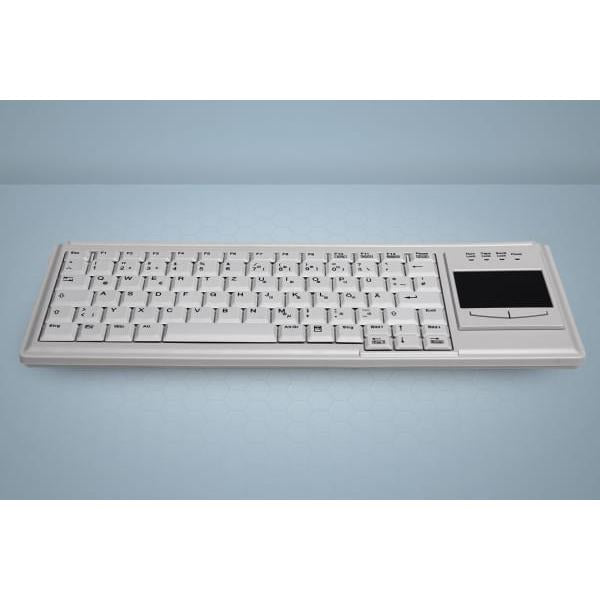 Cherry Industry 4.0 Compact Ultraflat Touchpad Keyboard - Corded - AZERTY - Light Grey [AK-4400-GU-W/BE]