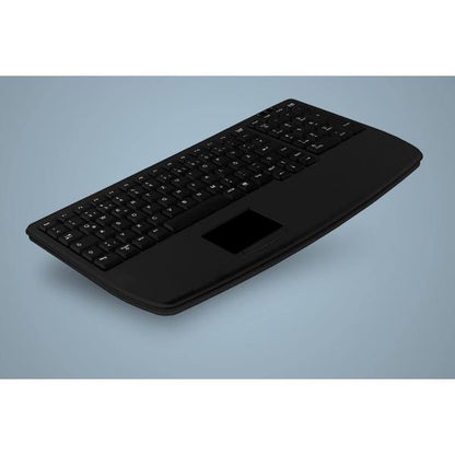 Industry 4.0 Notebook Style Ultraflat Touchpad Keyboard with NumPad - Corded - AZERTY - Black [AK-7410-GP-B/BE] 