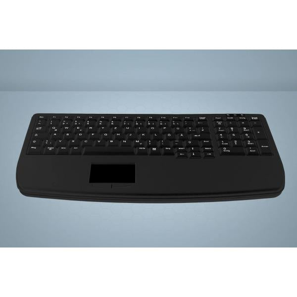 Teclado táctil ultraplano estilo portátil Cherry Industry 4.0 con teclado numérico - Con cable - AZERTY - Negro [AK-7410-GP-B/BE] 