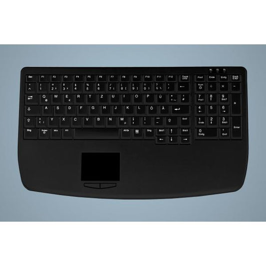 Cherry Industry 4.0 Notebook Style Ultraflat Touchpad Keyboard with NumPad - Corded - AZERTY - Black [AK-7410-GP-B/BE]