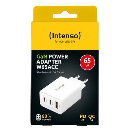 INTENSO ALIMENTATORE FAST 65W 1 ENTRATA USB A + 2 ENTRATE USB C GAN [7806512]