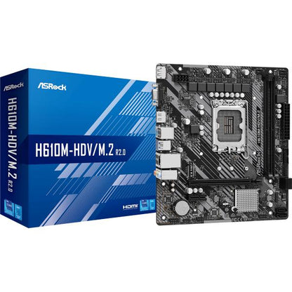 ASROCK MB H610, H610M-HDV/M.2 R.0, LGA 1700, 2DDR4, M2, MATX [H610M-HDV/M.2 R2.0]