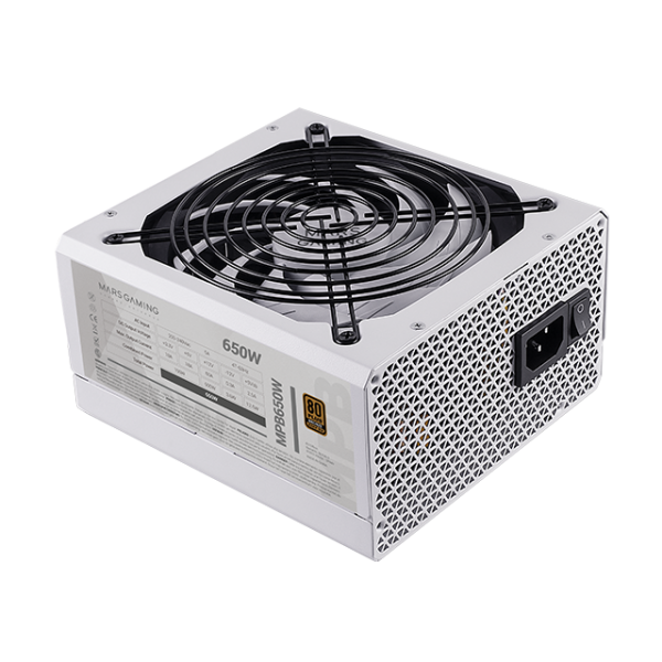 MARSGAMING ALIMENTATORE MPB650 650W 80PLUS BRONZE APFC 14CM FAN WHITE [MPB650W]