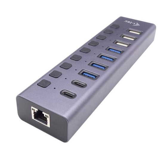 I-TE USB-A/USB-C CHARGING HUB 9 PORTS WITH LAN AND POWER ADAPTER 60 W [CACHARGEHUB9LAN]