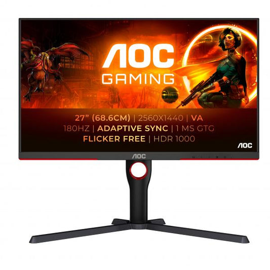 AOC MONITOR GAMING 27 LED VA 16:9 5MS 700CDM 180 HZ PIVOT HDMI/DP [Q27G3XMN/BK]