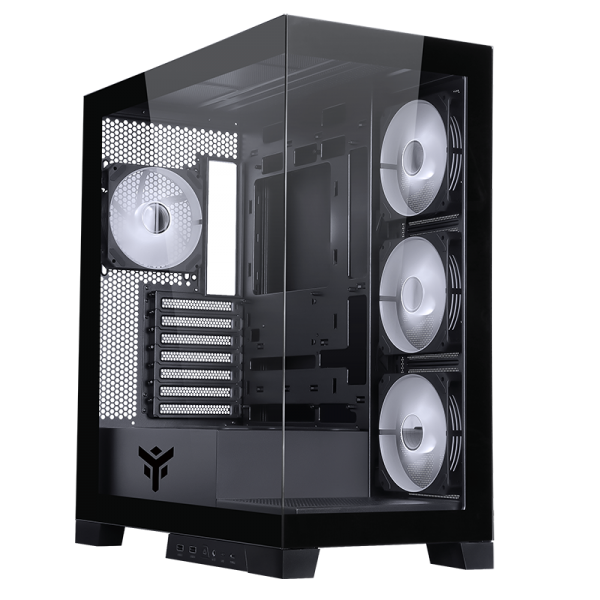 ITEK CASE SHOWBUI 45B - GAMING TOWER, ATX, 4X12CM ARGB FAN, 2XUSB3, TYPE-C, SIDE FRONT PANEL TE [ITGCASB45B]