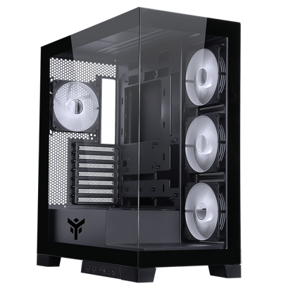 ITEK CASE SHOWBUI 45B - GAMING TOWER, ATX, 4X12CM ARGB FAN, 2XUSB3, TYPE-C, SIDE FRONT PANEL TE [ITGCASB45B]