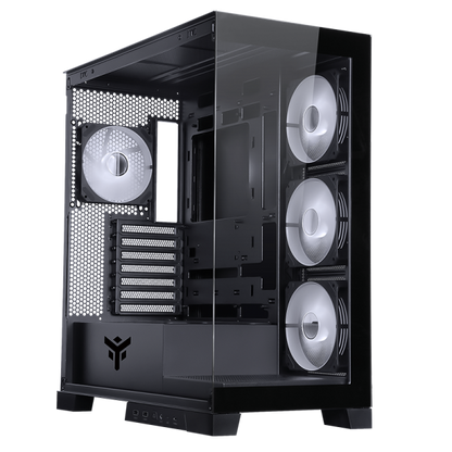 ITEK CASE SHOWBUI 45B - GAMING TOWER, ATX, 4X12CM ARGB FAN, 2XUSB3, TYPE-C, SIDE FRONT PANEL TE [ITGCASB45B]