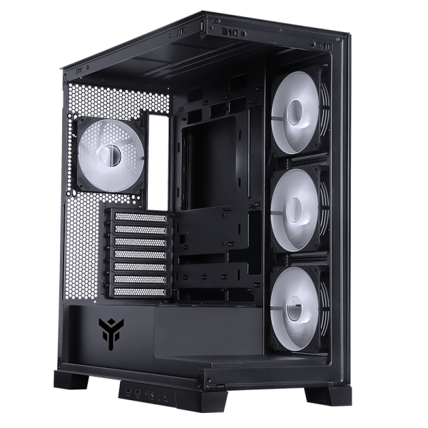 ITEK CASE SHOWBUI 45B - GAMING TOWER, ATX, 4X12CM ARGB FAN, 2XUSB3, TYPE-C, SIDE FRONT PANEL TE [ITGCASB45B]