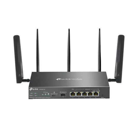 TP-Link - ER706W-4G - Omada 4G+ Cat6 AX3000 Gigabit VPN Router, 1x Gigabit SFP WAN/LAN Port, 1x Gigabit RJ45 WAN Port, 4x Gigabit WAN/LAN RJ45 Ports, 1 Nano SIM slot (4G+ Cat6), 574Mbps at 2 [ER706W-4G]