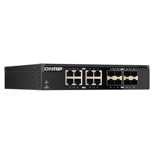 QNAP QSW-3216R-8S8T Conmutador de Red No Administrado L2 10G Ethernet (100/1000/10000) Negro [QSW-3216R-8S8T]