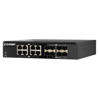 QNAP QSW-3216R-8S8T Conmutador de Red No Administrado L2 10G Ethernet (100/1000/10000) Negro [QSW-3216R-8S8T]