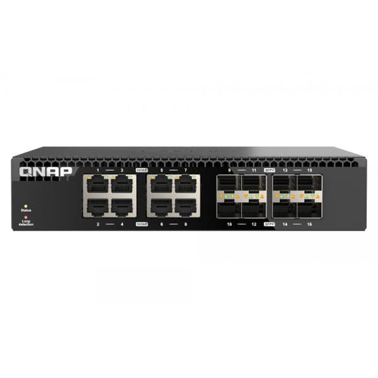 QNAP QSW-3216R-8S8T Conmutador de Red No Administrado L2 10G Ethernet (100/1000/10000) Negro [QSW-3216R-8S8T]