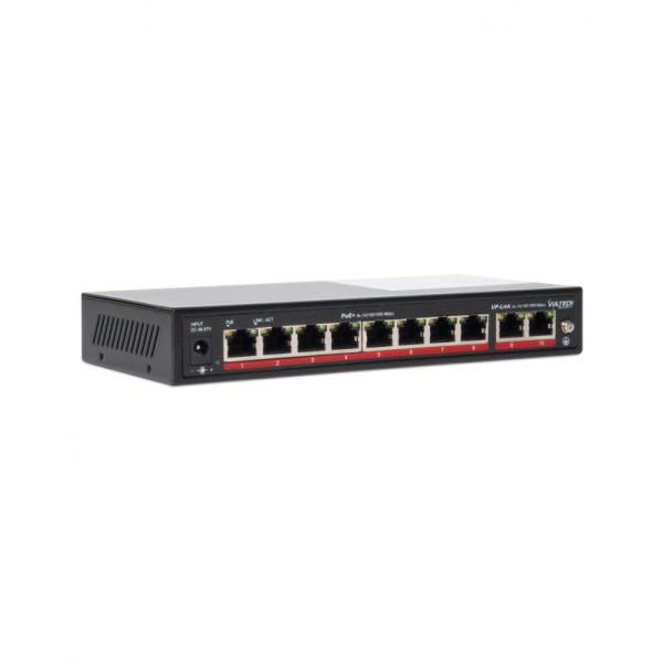 Vultech Security Switch PoE+ Gigabit 8 porte 10/100/1000 GE + 2 porte Uplink 10/100/1000 GE 120W AI SMART [VS-POE3082GE-120W]