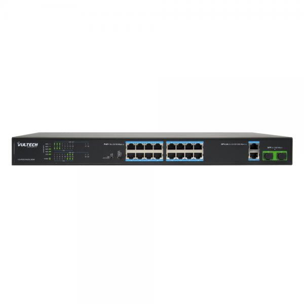 Vultech Security VS-POE2164GE-200W switch di rete Non gestito Fast Ethernet (10/100) Supporto Power over Ethernet (PoE) Nero [VS-POE2164GE-200W]