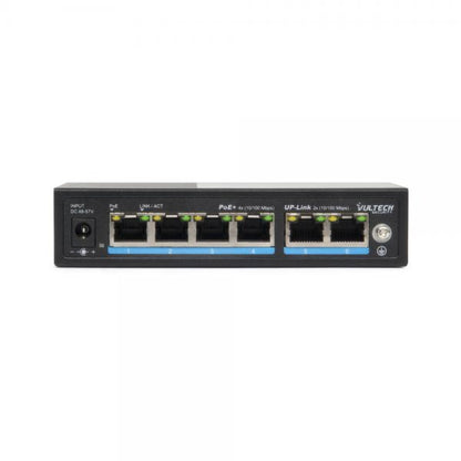 Vultech Security Switch PoE+ (No administrado) 4 puertos 10/100 FE + 2 puertos Uplink 10/100 FE [VS-POE2042FE-60W]