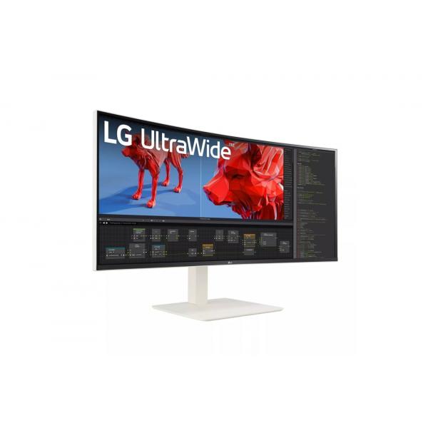 Lg WR85C - 38 inch - Curved - Ultrawide Quad HD+ Nano IPS LED Monitor - 3840x1600 - White - HAS / RJ45 / USB-C [38WR85QC-W.AEU]