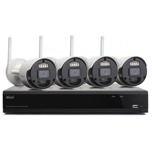 ISIWI KIT WIRELESS CONNECT S4 ISW-K1N8BF2MP-4 GEN1 NVR 8 CANALI + 4 TELECAMERE IP 1080P 2MPX WIRELES [ISW-K1N8BF2MP-4 GEN1]