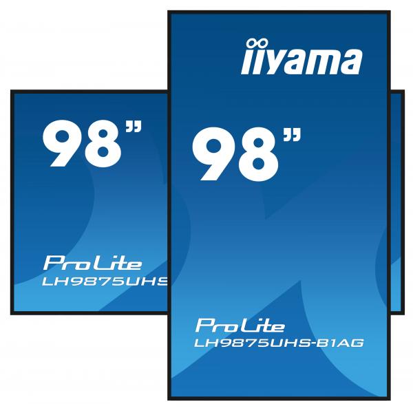 iiyama PROLITE Pannello A digitale 2,49 m (98") LED Wi-Fi 500 cd/m 4K Ultra HD Nero Processore integrato Android 11 24/7 [LH9875UHS-B1AG]