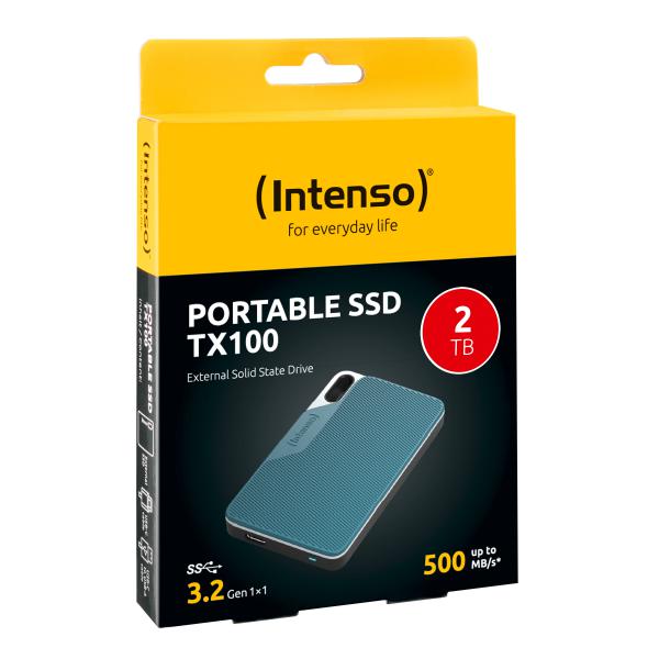 INTENSO SSD ESTERNO TX100 2TB USB 3.2 R/W 500MBS + CAVO USB-C + ADATTATORE USB-A [3826470]