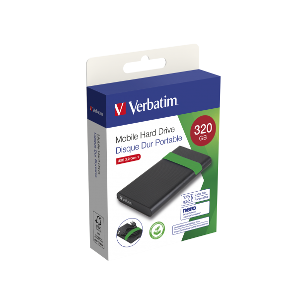 VERBATIM HDD EXTERNO 320GB USB 3.2 GEN CERTIFICADO REACONDICIONADO [53110] 