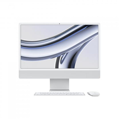 Apple iMac con Retina 24'' Display 4.5K M3 chip con 8core CPU e 8core GPU, 256GB SSD - Argento [MQR93T/A]