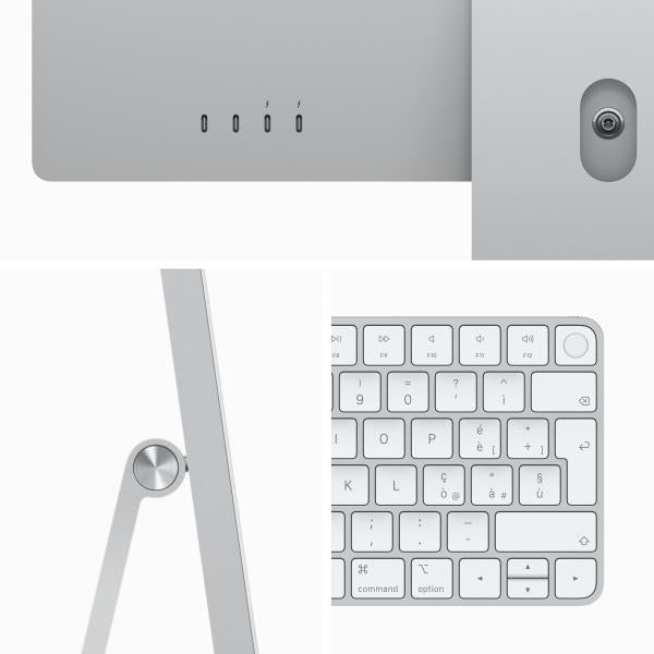 Apple iMac con Retina 24'' Display 4.5K M3 chip con 8core CPU e 10core GPU, 512GB SSD - Argento [MQRK3T/A]