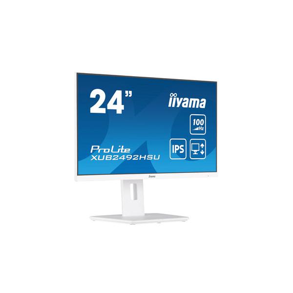 Iiyama ProLite 24 inch - Full HD IPS LED Monitor - 1920x1080 - White - Pivot / HAS [XUB2492HSU-W6]