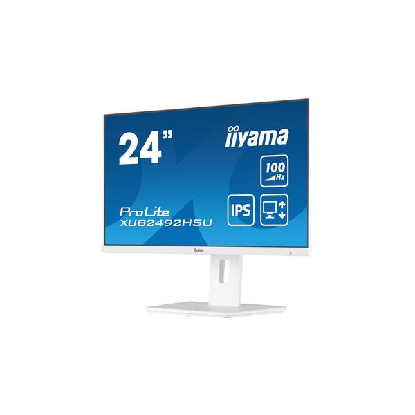 Iiyama ProLite 24 inch - Full HD IPS LED Monitor - 1920x1080 - White - Pivot / HAS [XUB2492HSU-W6]