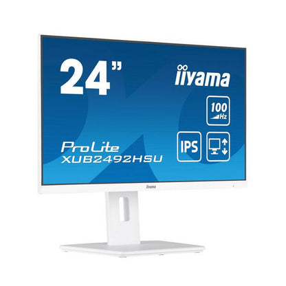 Iiyama ProLite 24 inch - Full HD IPS LED Monitor - 1920x1080 - White - Pivot / HAS [XUB2492HSU-W6]