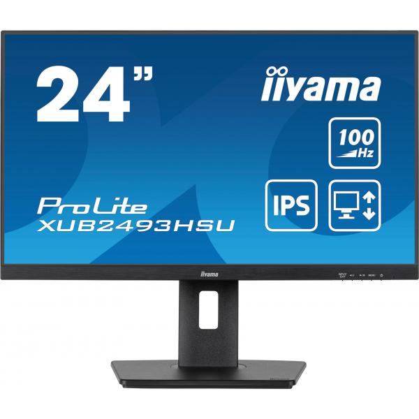 Iiyama ProLite 24 inch - Full HD IPS LED Monitor - 1920x1080 - Pivot / HAS [XUB2493HSU-B6]