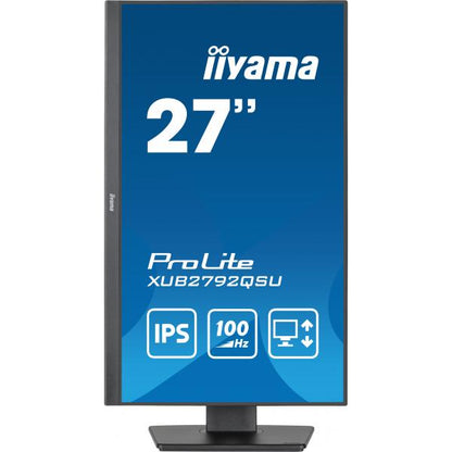 Iiyama ProLite 27 inch - Quad HD IPS LED Monitor - 2560x1440 - Pivot / HAS [XUB2792QSU-B6]